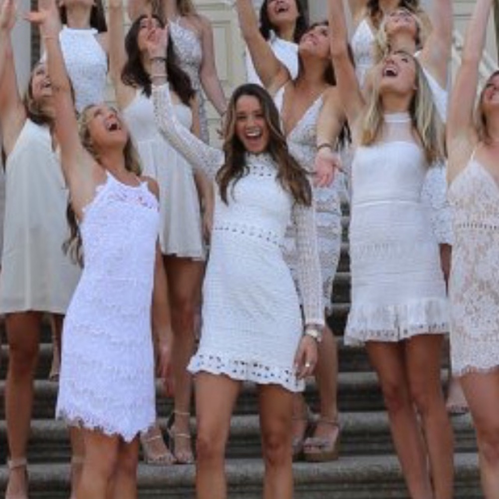White graduation dress